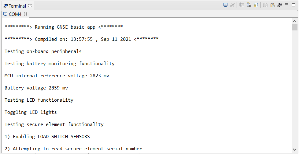 serial terminal output