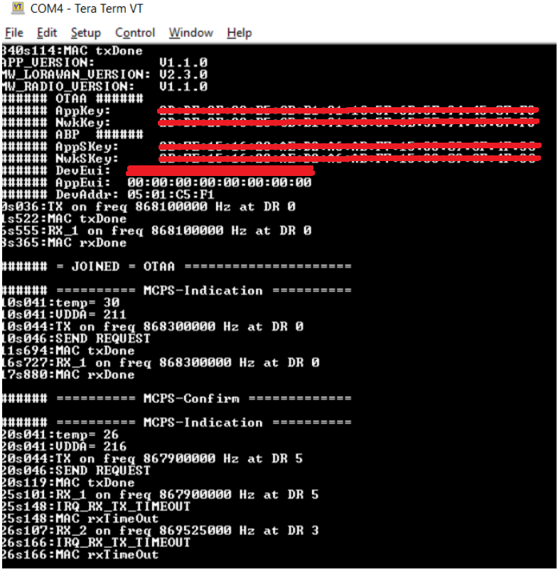 Tera Term output