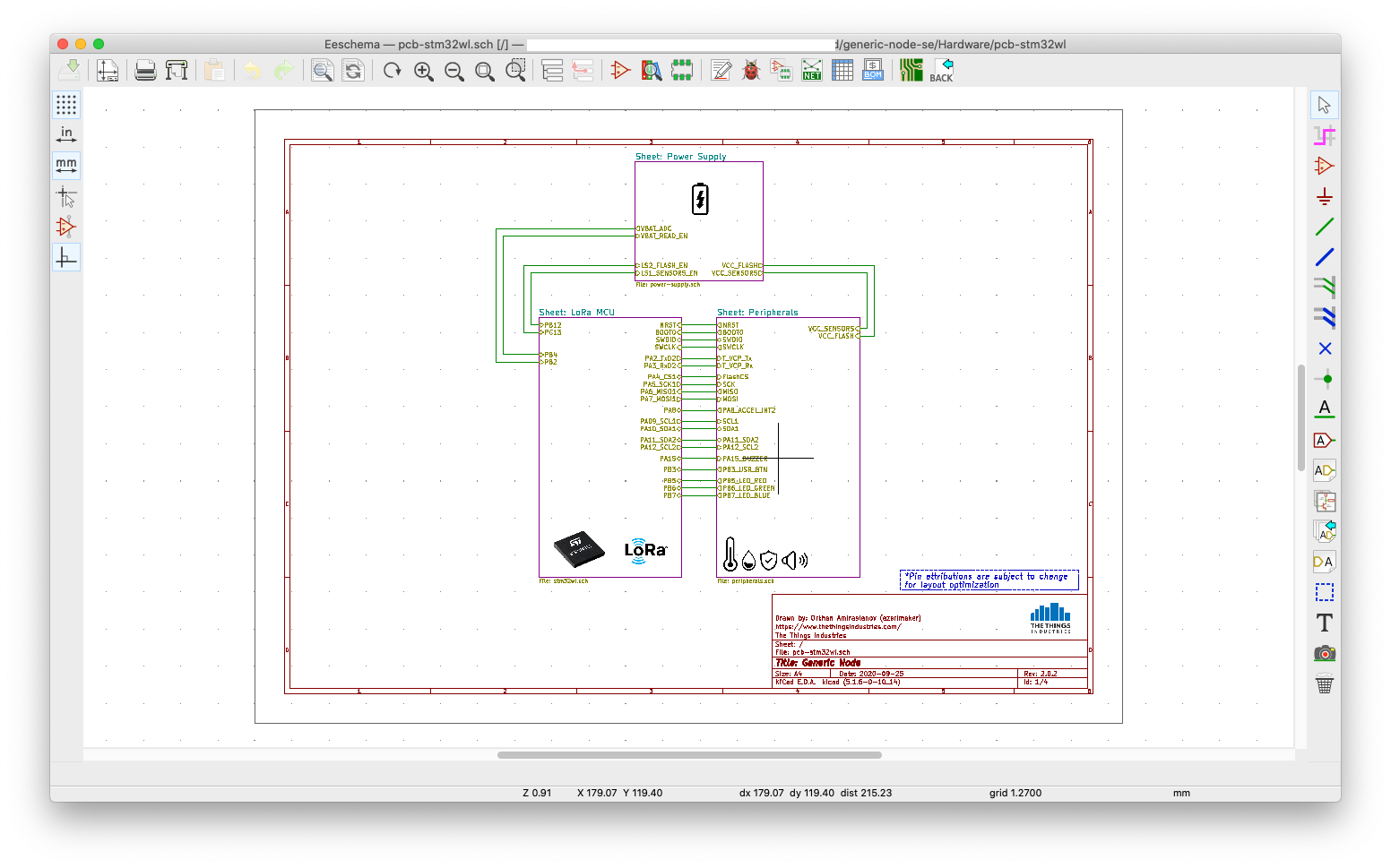 KiCad schematics view